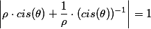 \left|\rho\cdot cis(\theta)+\frac{1}{\rho}\cdot (cis(\theta))^{-1}\right|=1